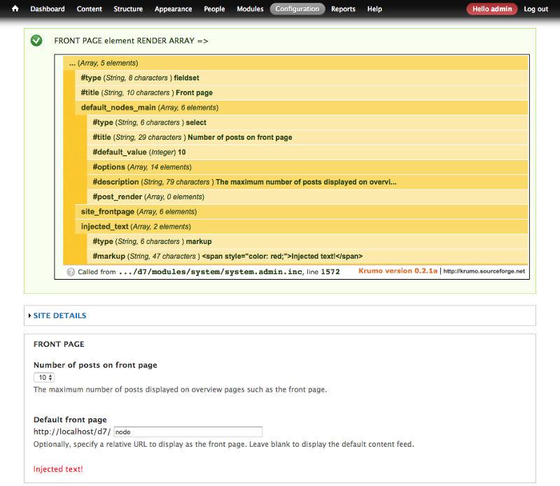 Drupal render array modified before rendering #1